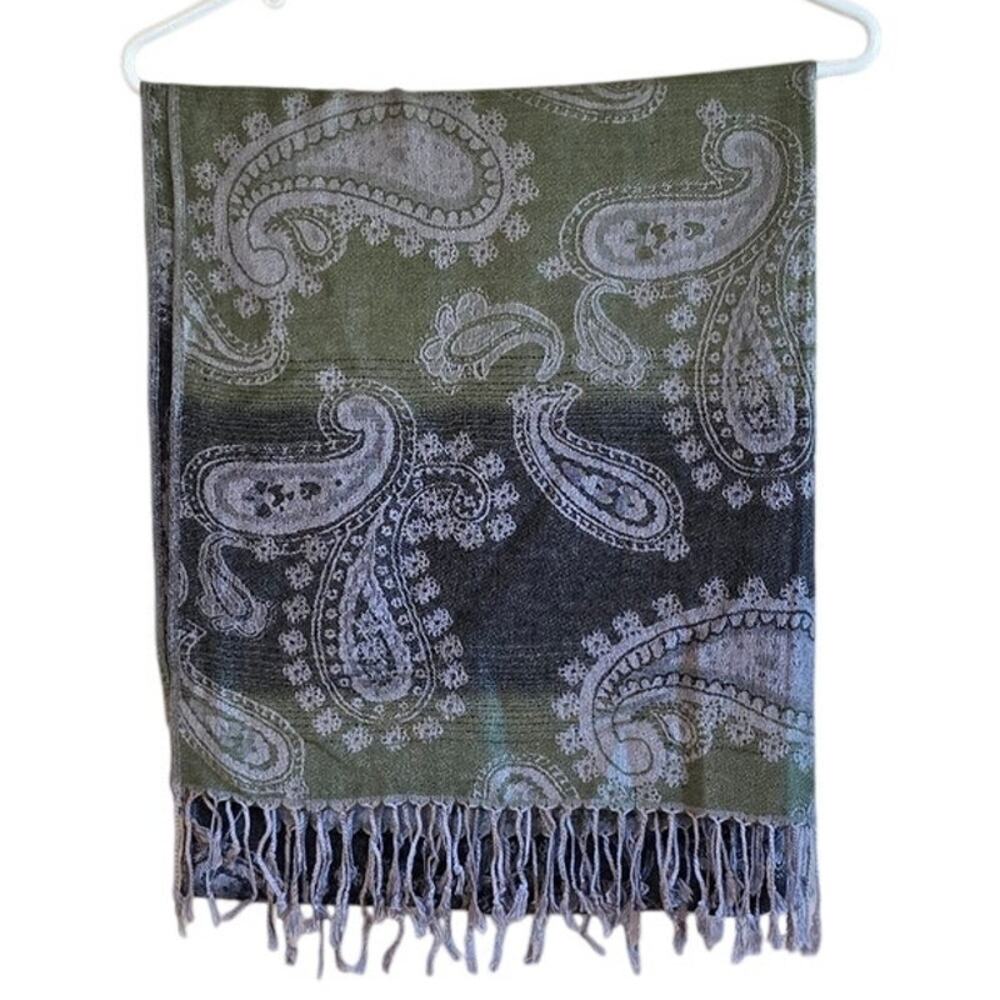 Cashmere cashmere silk blend paisley scarf wrap